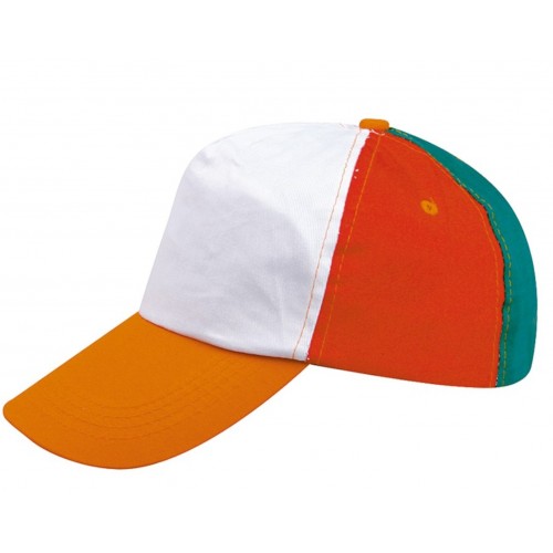 022545 Καπέλο παιδικό αμερικάνικο πεντάφυλλο με Velcro πολύχρωμο