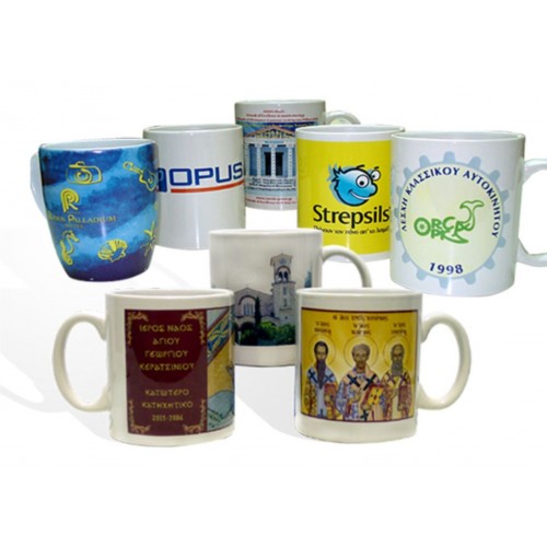 022862 Κούπες λευκές με ψηφιακή εκτύπωση τετραχρωμίας